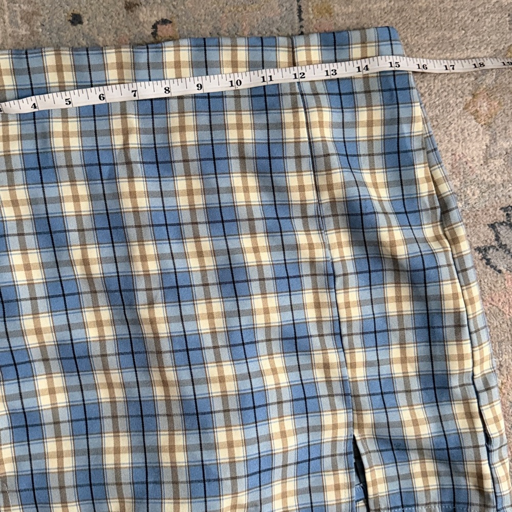 Plaid Blue and Tan Women's Skirt - Picture 4 of 5